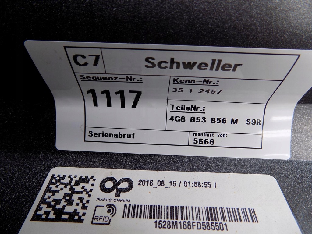 фото №6, Audi оригінальний номер 4g8853856m молдинг поріг p