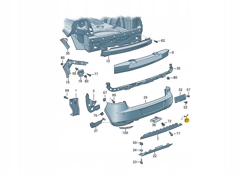 фото №2, Заглушка вушко фаркоп бампера vw golf vi r-line