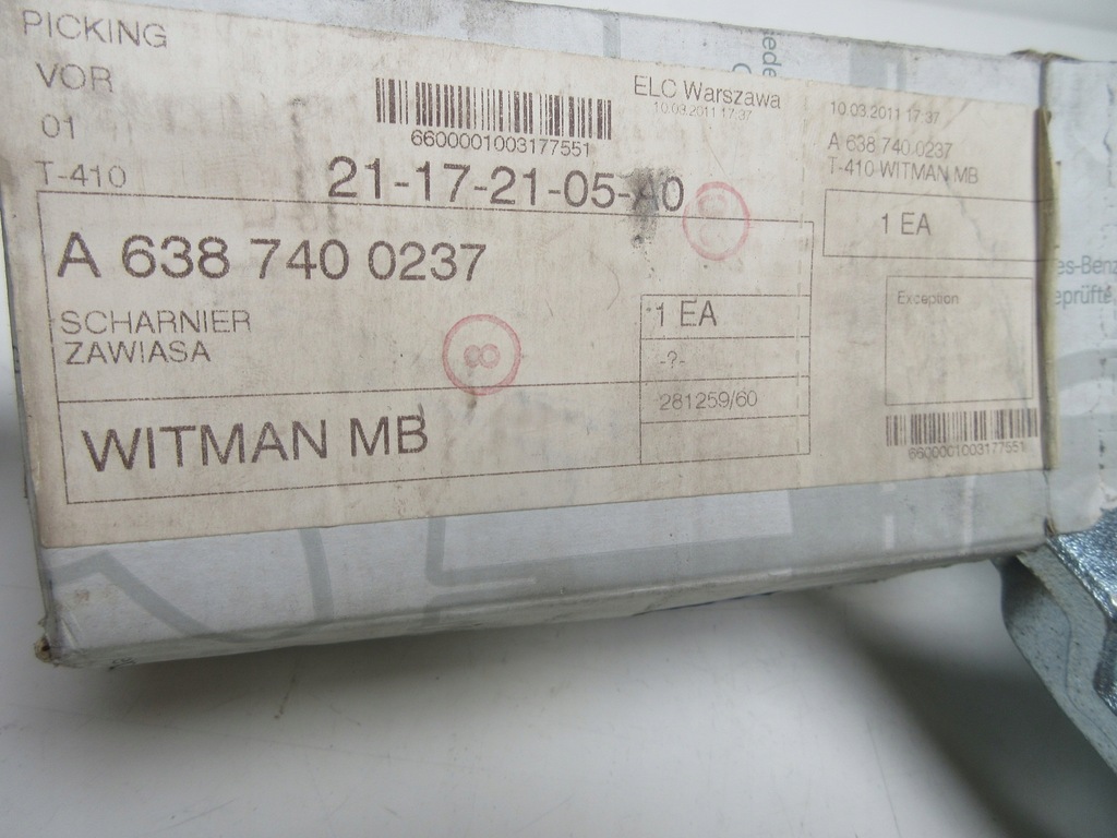 фото №6, Петля кришки mercedes vito viano w638 a6387400237