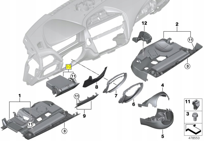 фото №7, Bmw 4 gran coupe f36 передня частина left folding box 51459240633 9240633 original