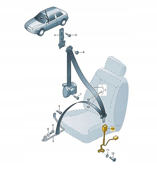 фото №3, Замок поперечина безпеки audi a3 tt r8 rs3 правий