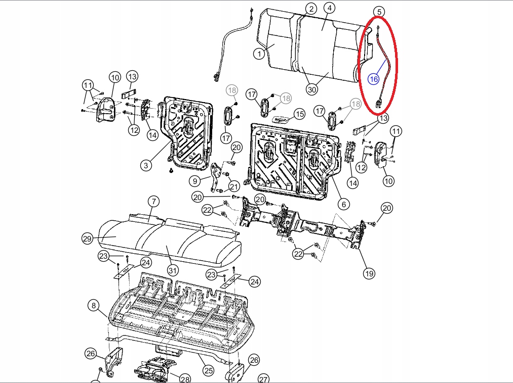 фото №1, Трос складання сидіння jeep grand cherokee wh/wk