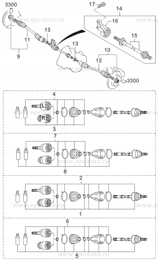 фото №1, Вал піввісь kia clarus sephia shuma carens
