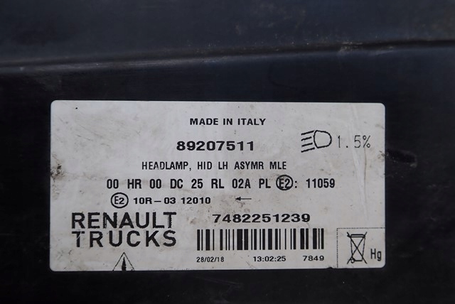 фото №3, Лампа ліва ксенон лівий renault range