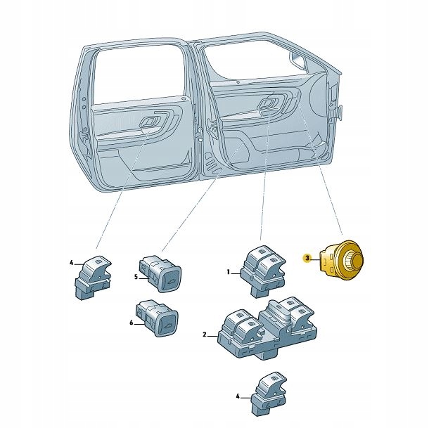 фото №2, Переключатель регулятор зеркал skoda fabia rapid