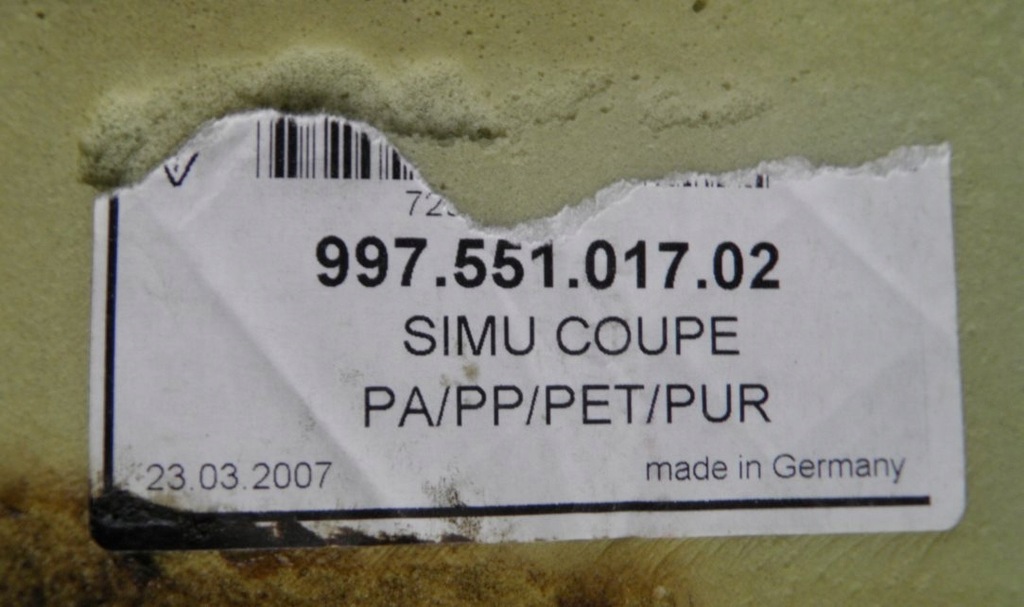 фото №9, Обшивка коврик пол задняя porsche 911 997 coupe