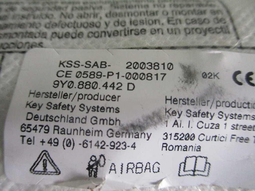 фото №5, Подушка безопасности подушка сиденье porsche cayenne 9y0