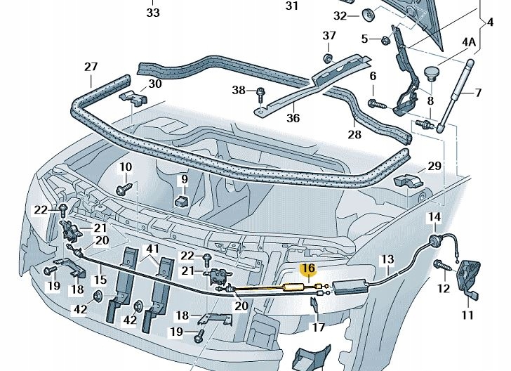 фото №9, Трос открывания капот передней левая audi a8 d3