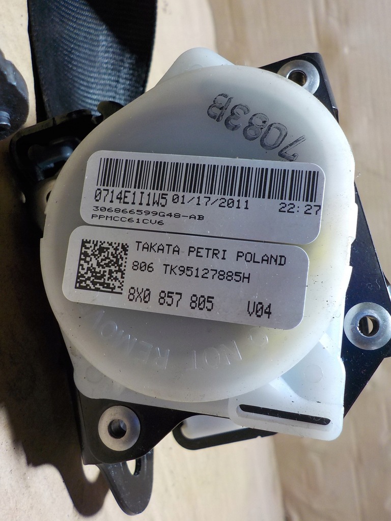 фото №4, Audi a1 pas безпеки правий задня 8x0857805