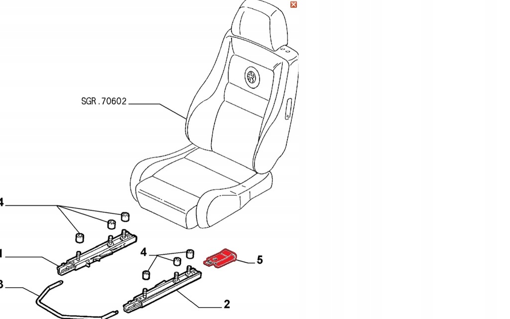 фото №3, Alfa romeo gtv lift захист напрямна сидіння oem