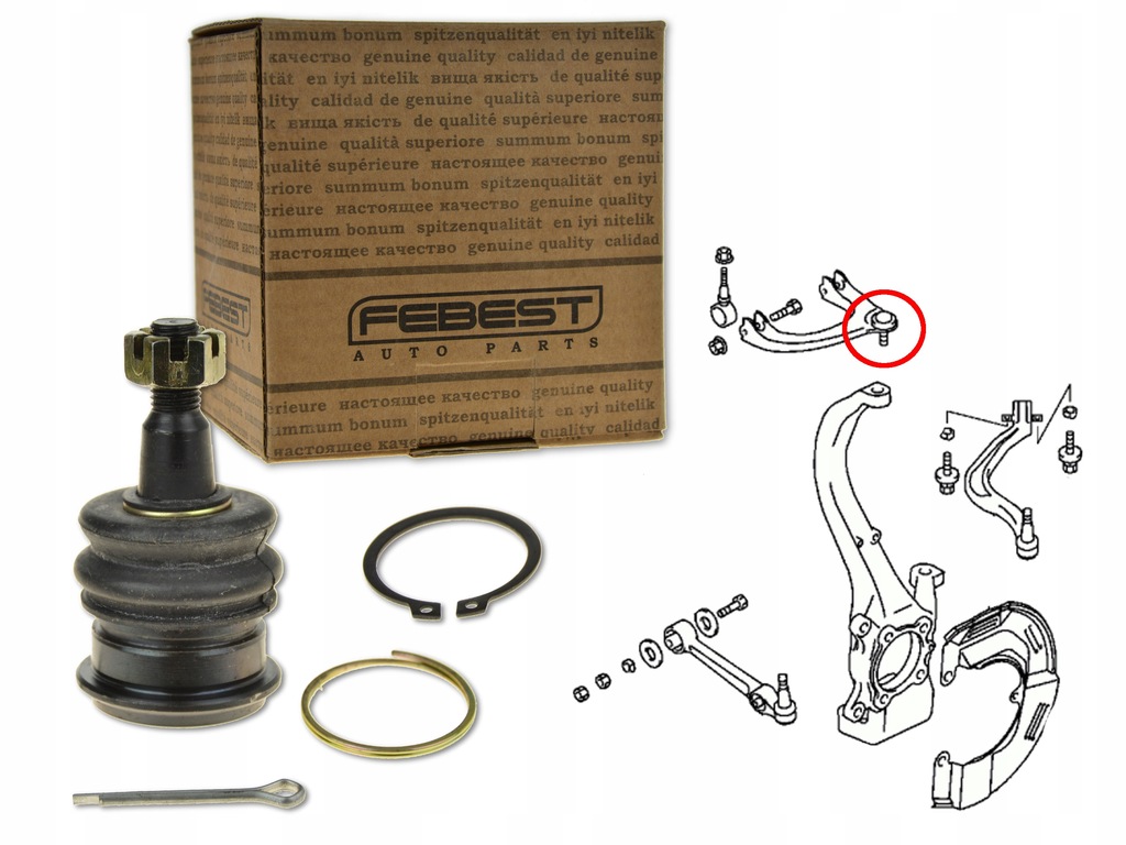 фото №1, Шарова опора важеля передній верхнього 0420-505