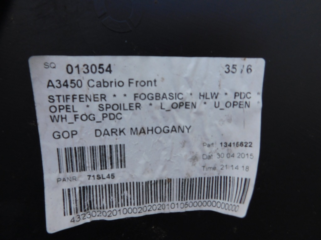 фото №9, Opel cascada astra cabrio бампер передній перед