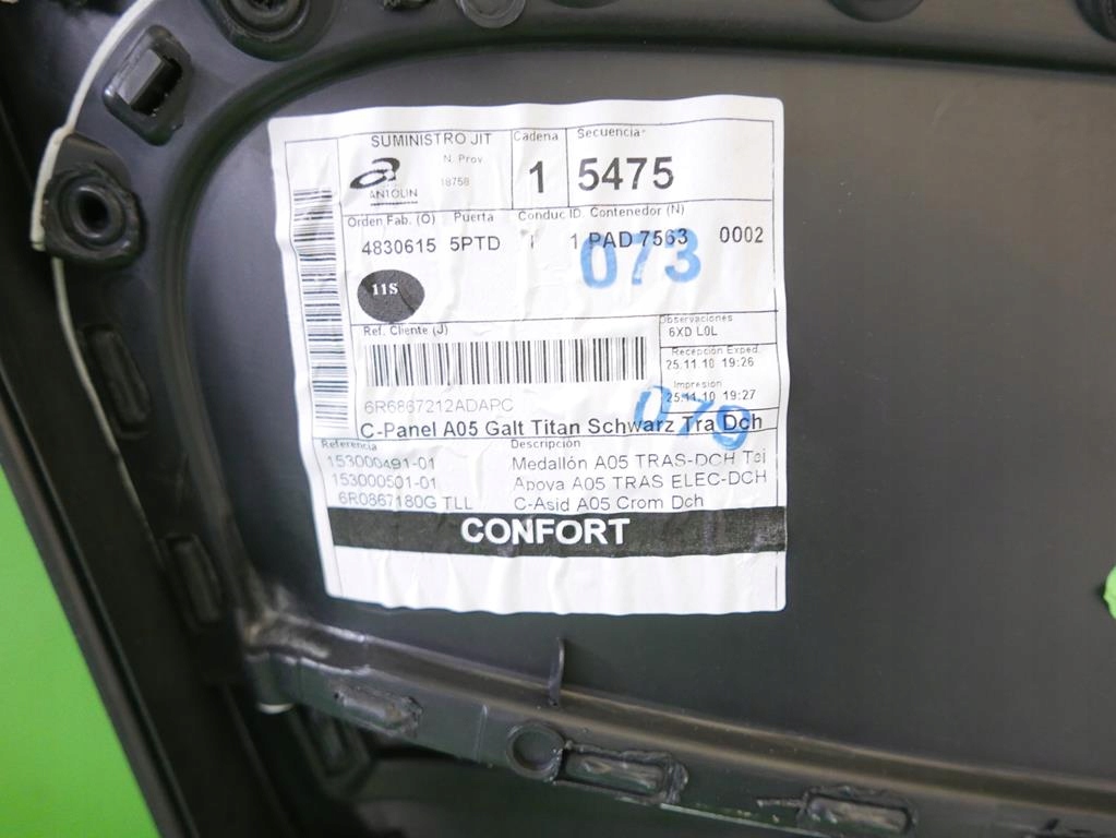 фото №7, Обшивка обивка правая задняя vw polo v 6r hb 5d