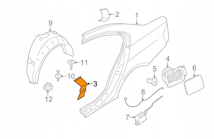 фото №5, Bmw f30 sedan лист зміцнююча поріг права aso