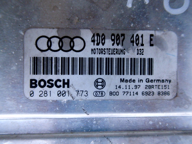 фото №3, Audi a8 d2 2.5tdi бортовой компьютер двигателя 4d0907401e