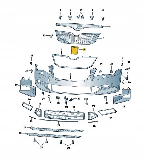 фото №2, Заслонка заглушка радара решетка skoda superb 3
