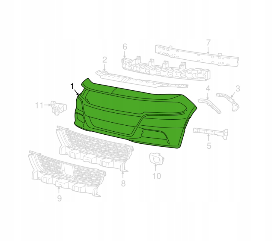 фото №1, Dodge charger se rt sxt 2015-2017 бампер передний
