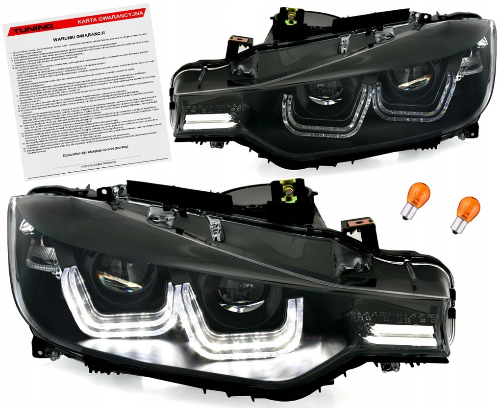 фото №1, Bmw 3 f30 лампы фары led кольца дневные drl