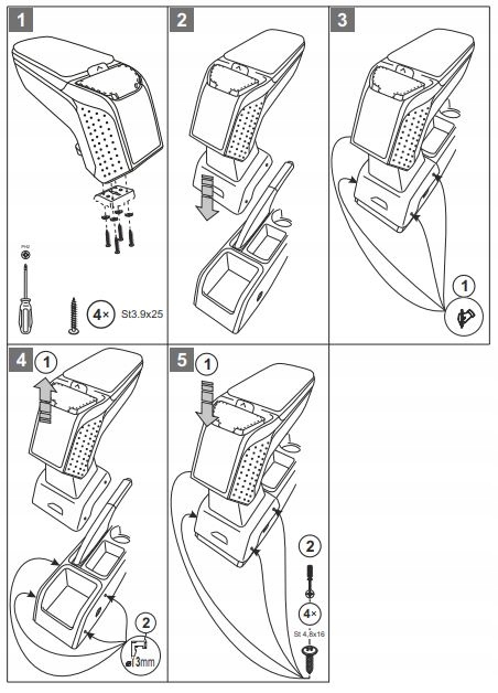 фото №10, Armster 2 підлокітник шкіряний vw caddy 2004-20 black