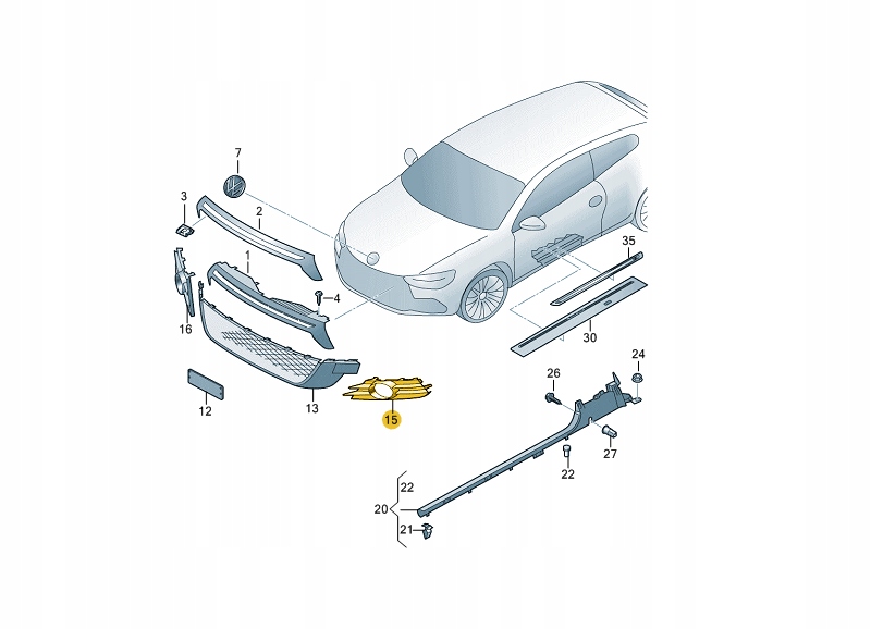 Решітка бампера заглушка vw scirocco r20 r ліва Ціна
