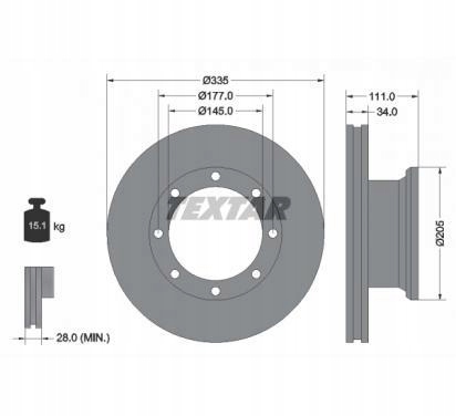 Купить Диск ham. db t. atego, 2, 3 4.2-7.7 01.98- textar 93102300