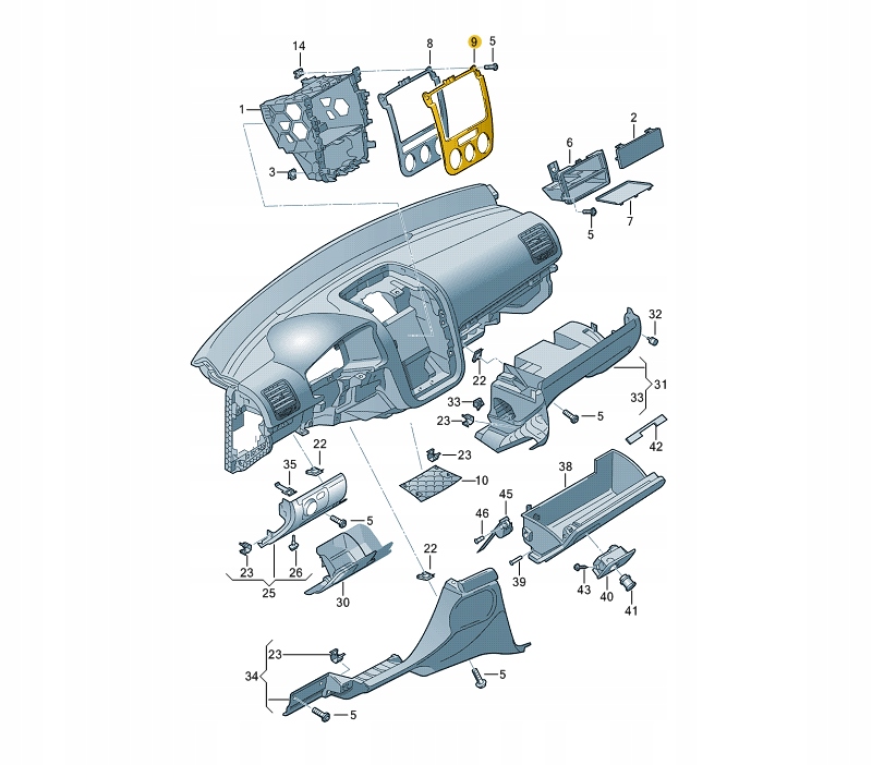 фото №2, Рамка заслінка радіо кондиціонера vw golf v jetta