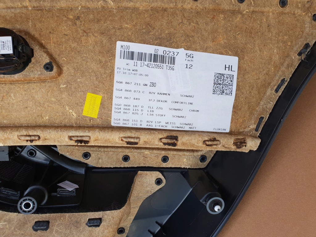 фото №5, Vw golf vii обивка обшивка дверь левый задняя