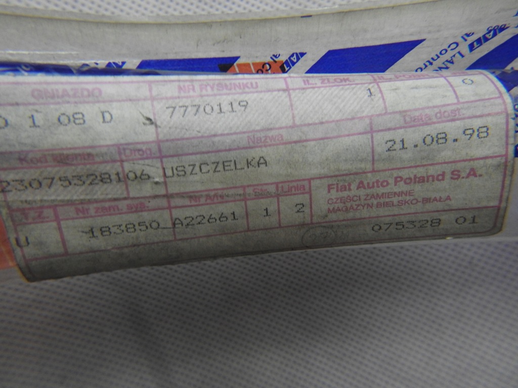 фото №8, Прокладка скло двері wew. правий задня fiat brava