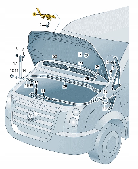фото №3, Засов капот vw crafter 2e aso
