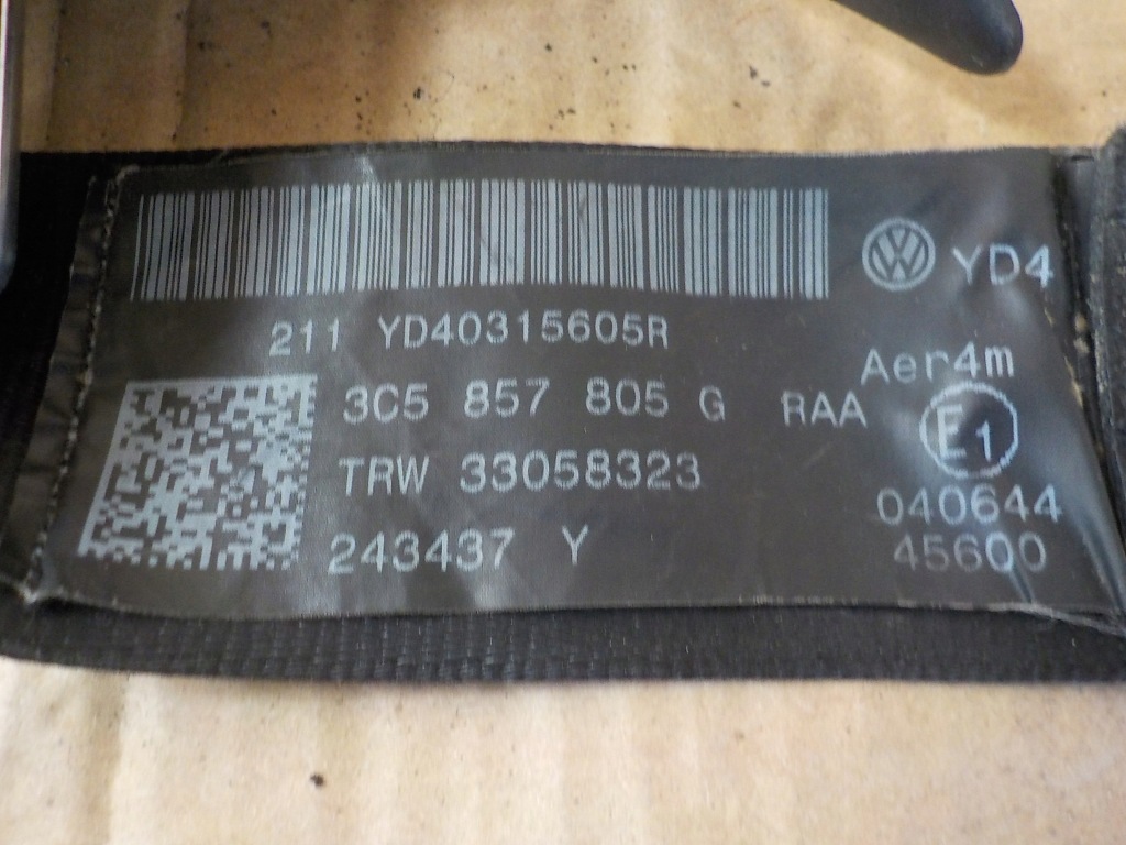 фото №4, Лівий задня pas безпеки vw passat b6 2005r