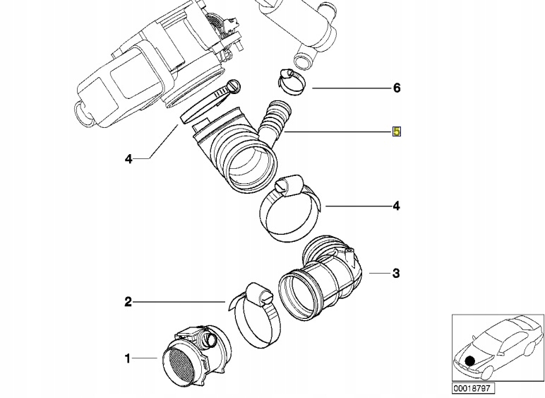 фото №11, Bmw e46 z3 m54 шланг гумовий витратомір оригінальний номер