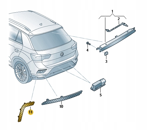 фото №2, Відбивач відбивний світло vw t-roc ліва