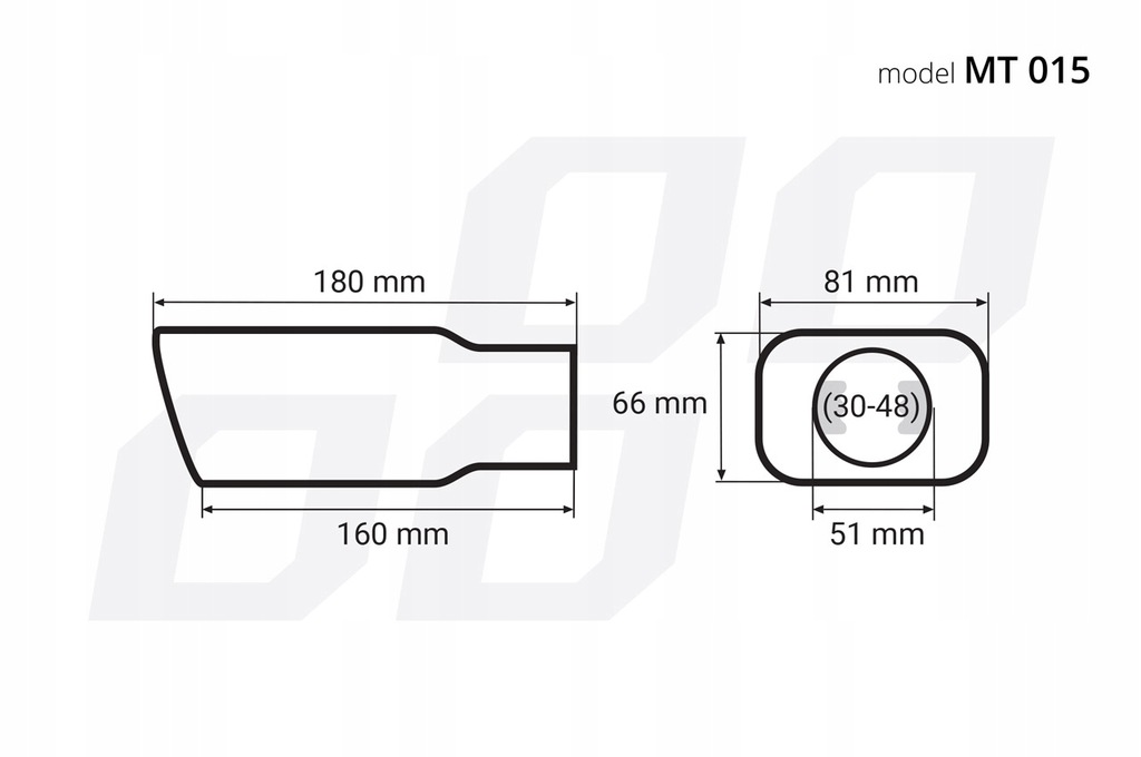 фото №11, Наконечник na гасник накладка вихлоп глушника хром сталь нержавіюча mt 015