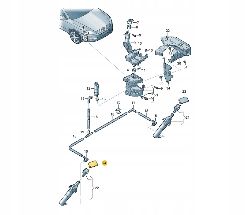 фото №2, Заглушка розпилювача фара passat b7 права