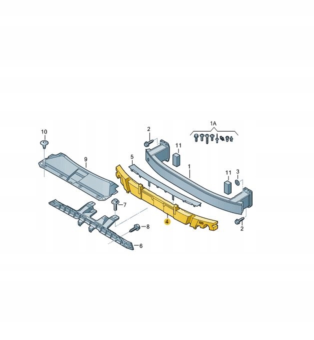 фото №1, Пена абсорбер балка бампера перед audi q3 aso