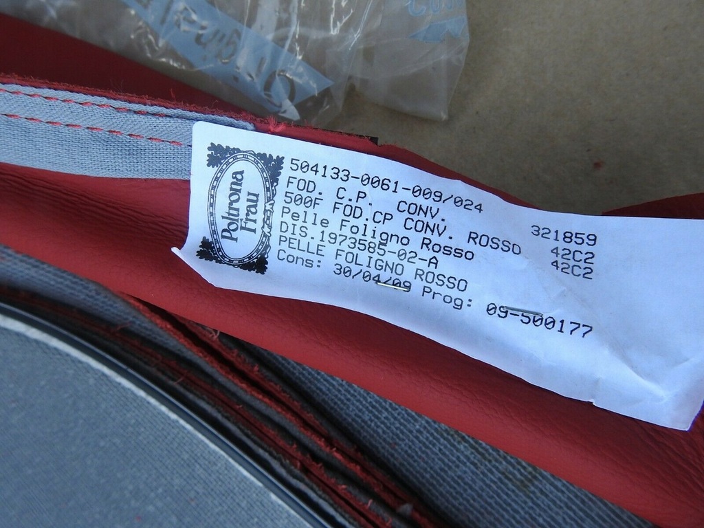 фото №9, Кожа czerwona сиденье сиденье fiat 500 c 07-12