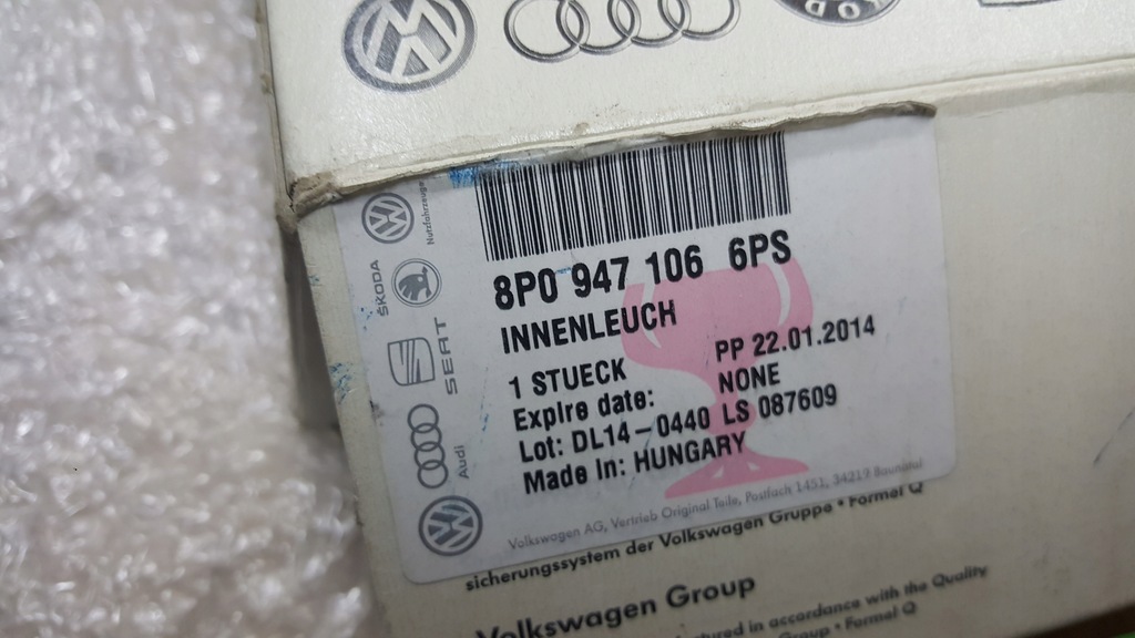 фото №4, Лампа лампа внутренняя потолочный audi a3 8p0 8p