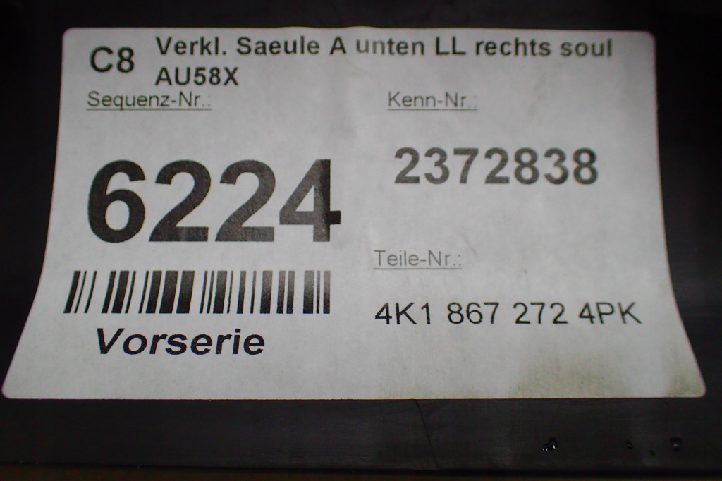 Audi a7 4k8 накладка порог правый  4k1867272 Недорого