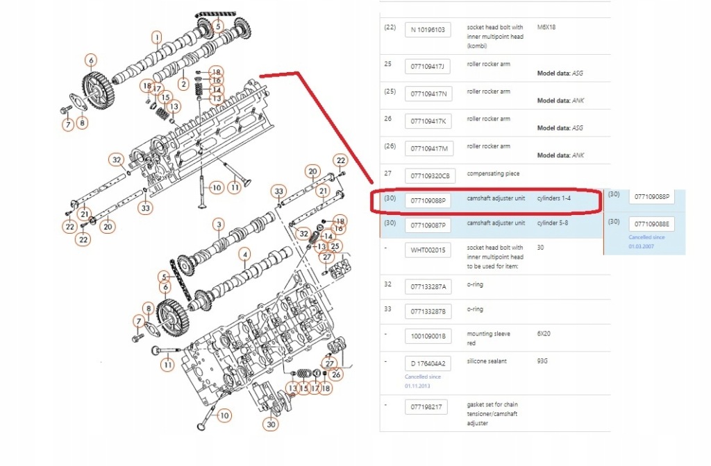 фото №11, Audi a6 a8 s6 rs6 4.2 натяжитель цепи 077109088p