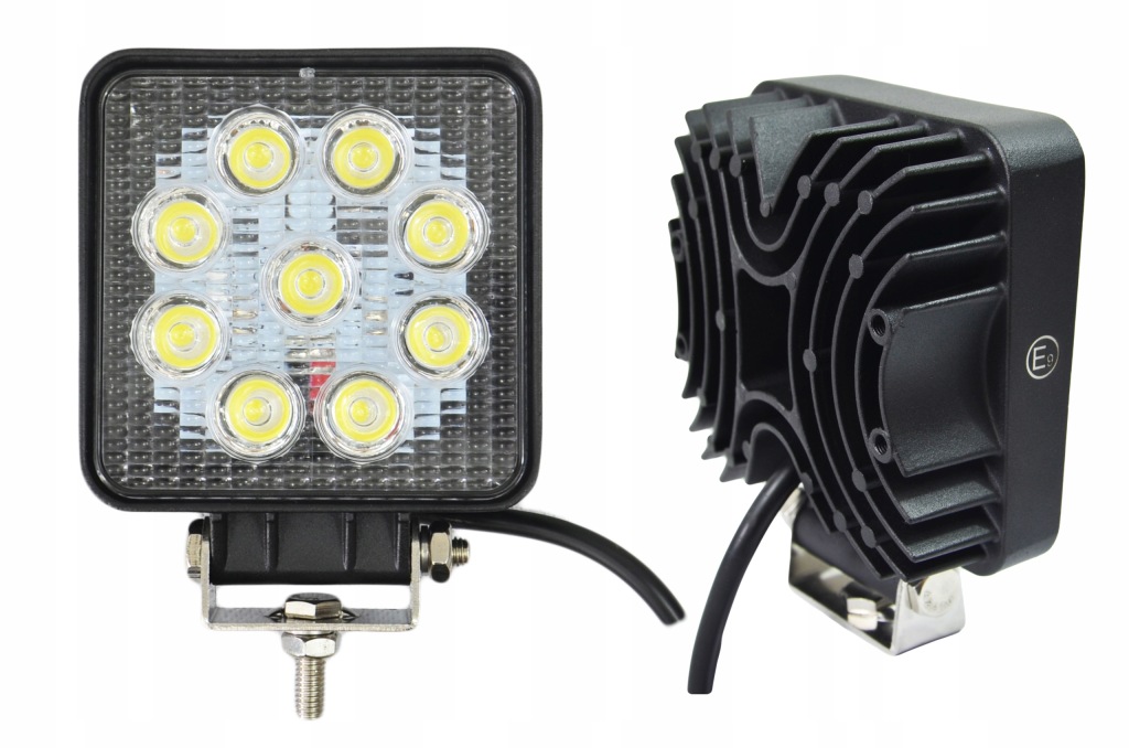 фото №4, Лампа робоча протитуманна фара світлодіодна 1845 lumenów 110x110x50 / 9cre ledx3 wat посилена