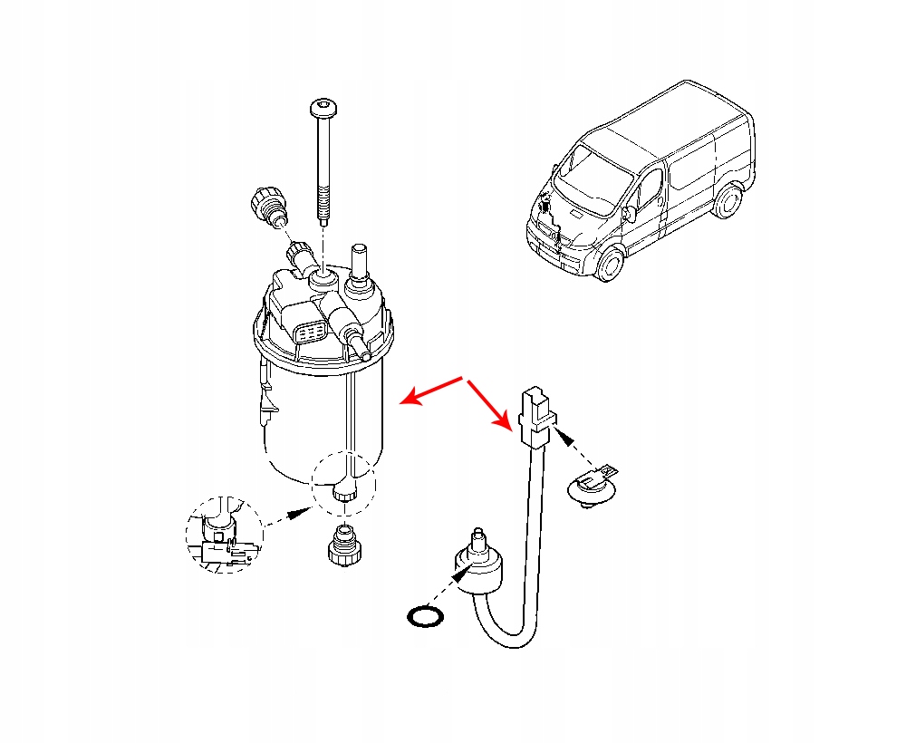 фото №6, Корпус фильтра топлива renault trafic ii 2.0 dci