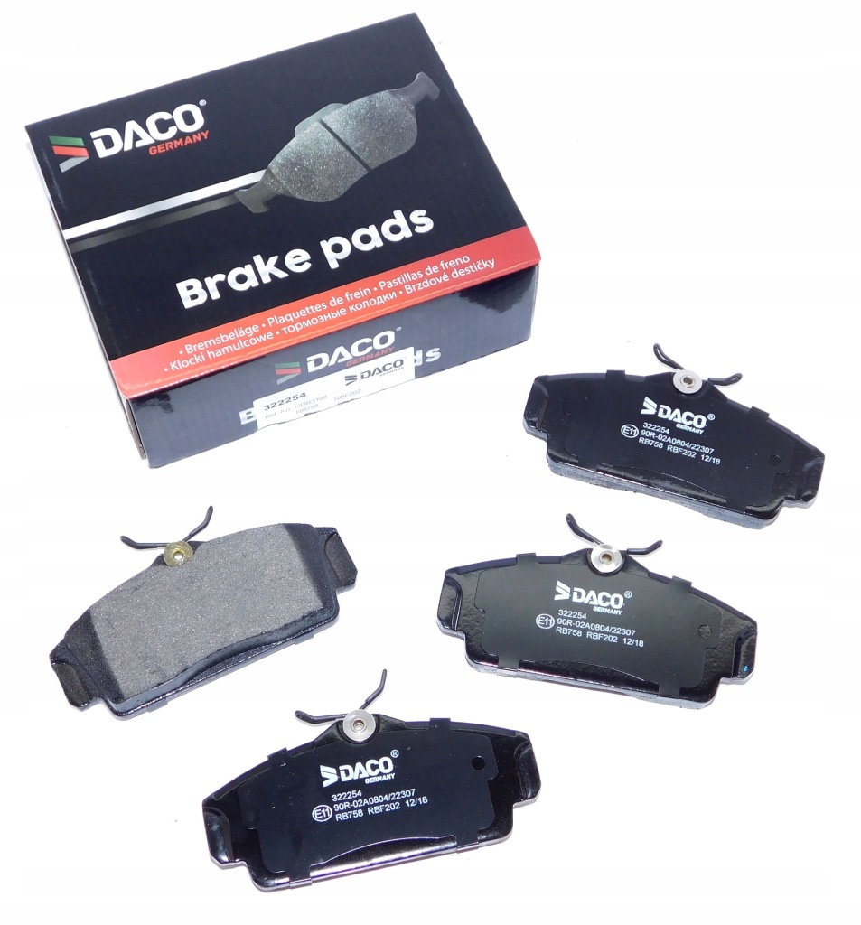 фото №1, Daco 322254 набор тормозных колодок тормозных, тормоза дисковые