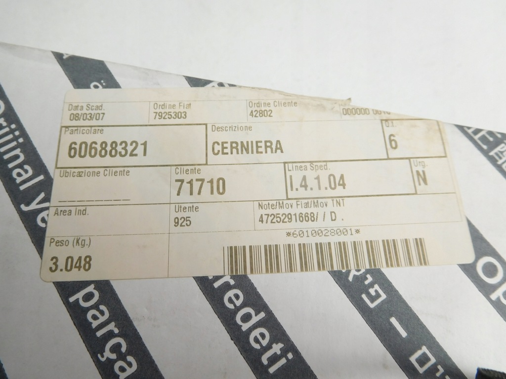 фото №7, Петля капот левый alfa romeo 159 05-11 60688321