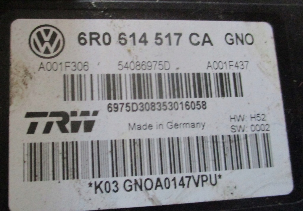 фото №3, Skoda rapid насос abs 6r0614517ca