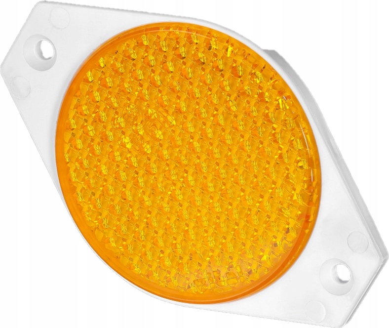 фото №1, Відбивач круглий жовтий з рамка na гвинти uo-75 2szt