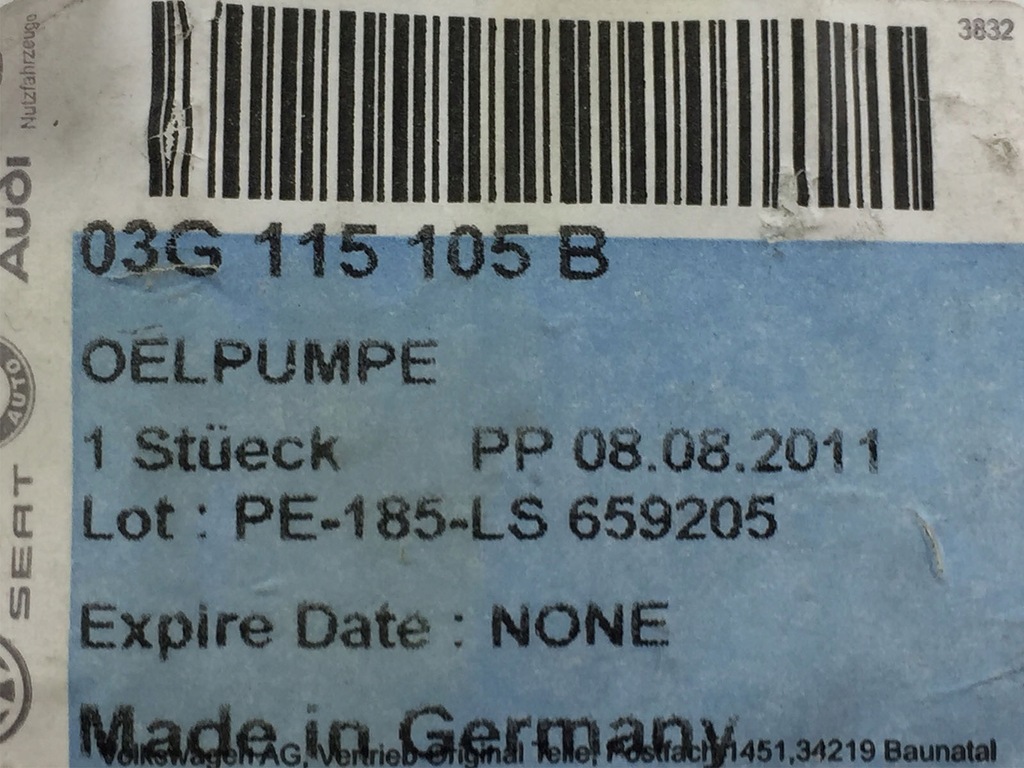 фото №7, Насос оливи 03g115105b