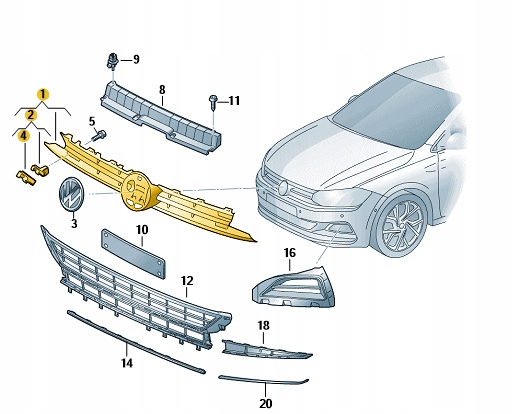 фото №3, Решітка радіатора радіатора решітка радіатора vw polo 2g aso