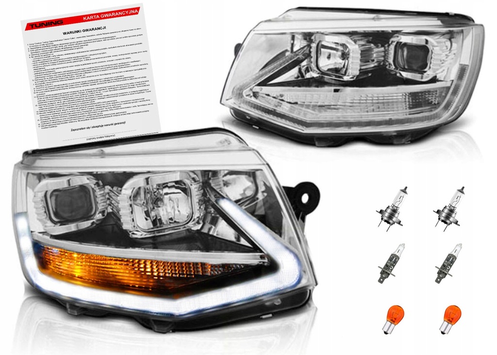 фото №1, Vw transporter t6 лампи фари led drl денні