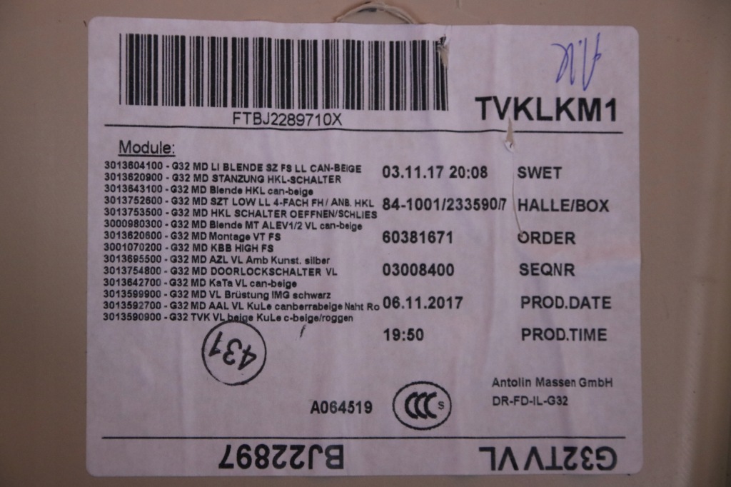 фото №7, Bmw g32 gt обшивка оббивка панель вікон лівий перед