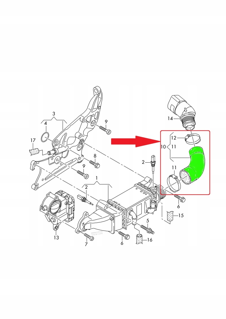 Шланг turbo інтеркулер skoda rapid i 1.4 tdi Зі Шроту